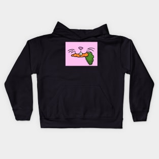 Bunny Mouth With Carrot Face Mask (Pink) Kids Hoodie